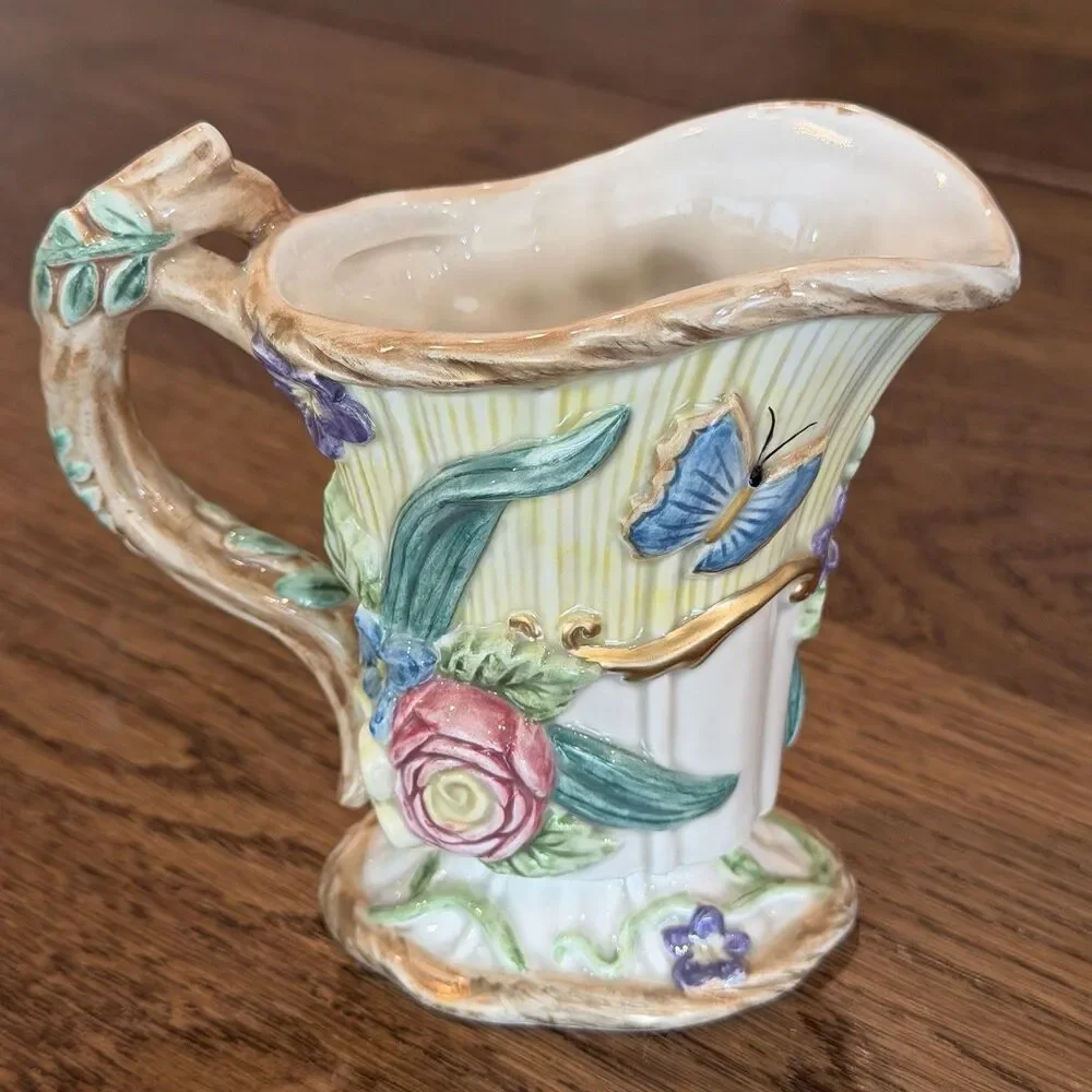 Fitz and Floyd Classics Woodland Spring Sugar Creamer Set Lid Spoon Box Vintage